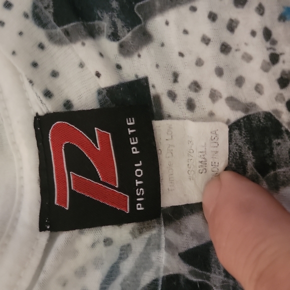 T2 pistol Pete mesh tattoo print graphic t-shirt, size small, blue multi-color - Picture 3 of 3